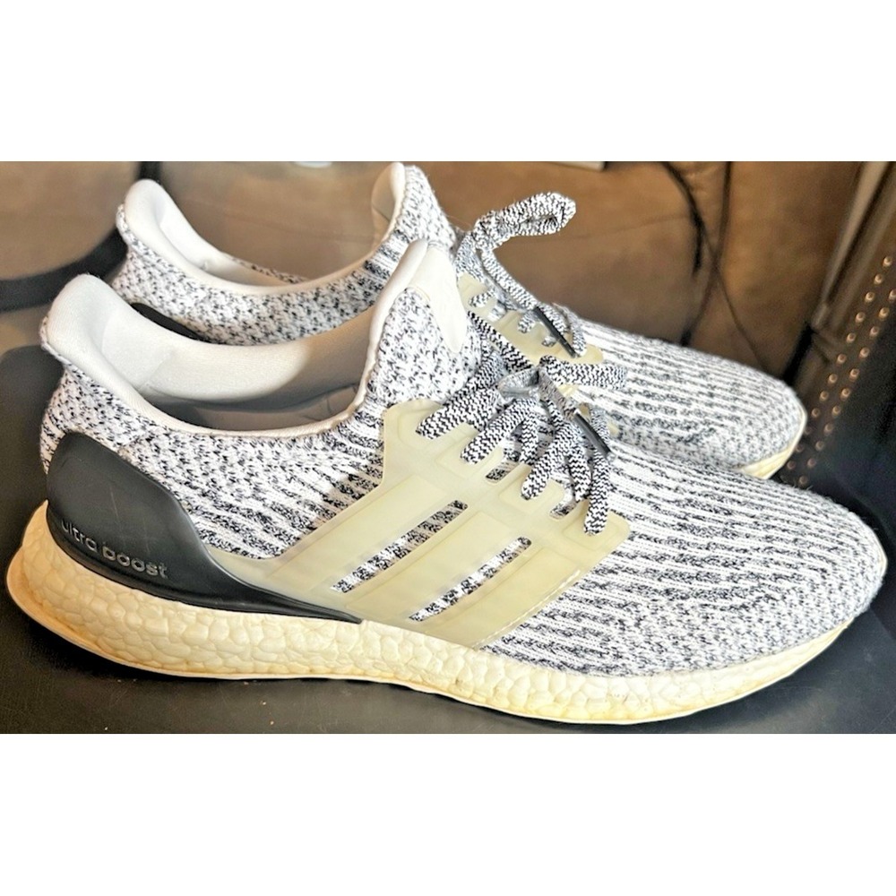 Adidas UltraBoost 3.0 Shoes Men's Size 8 White/Black Athletic Sneakers S80636
